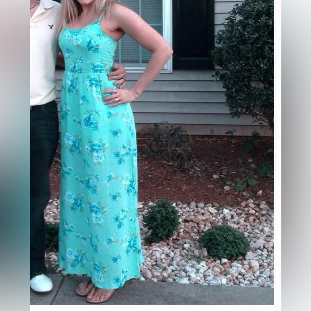 Hollister Green Floral Dress